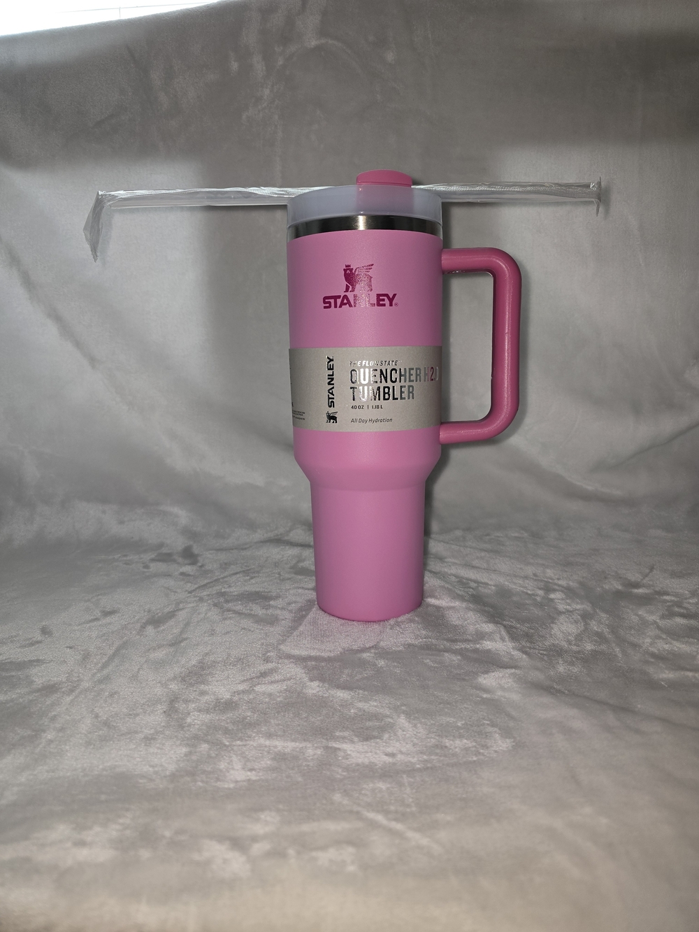 Stanley Pink Quencher Tumbler with Handle - Insulated Travel Mug